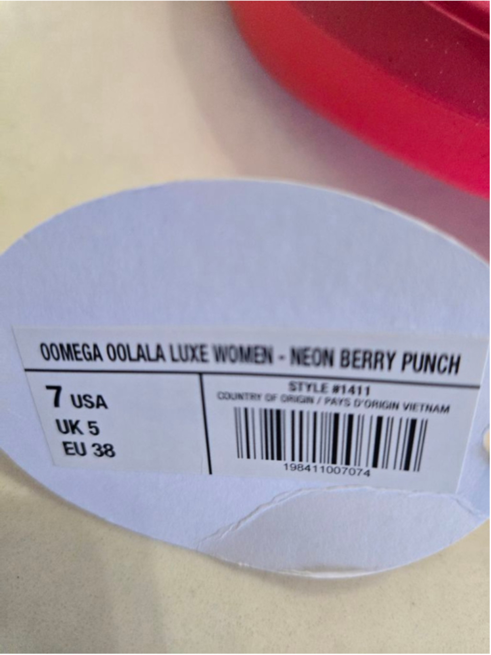 OOFOS OOlala Luxe Recovery Flip-Flops Women's Size 7 Neon Berry Punch Pink - Picture 6 of 8